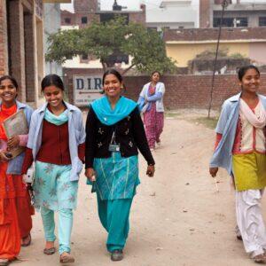 DIR HPs setting out to check the health of children in their neighbourhoods.