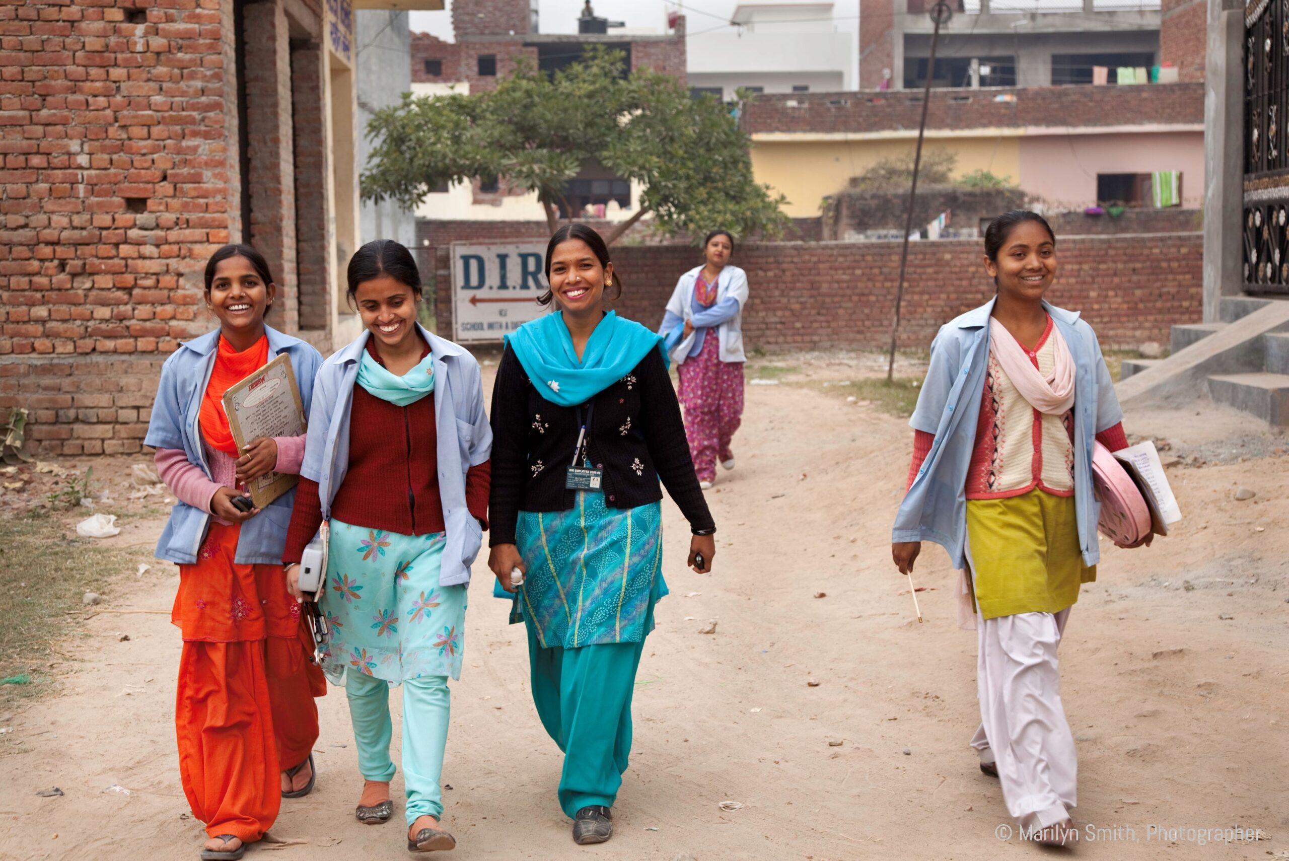 DIR HPs setting out to check the health of children in their neighbourhoods.